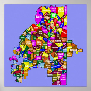 Poster Mapa da vizinhança de Atlanta