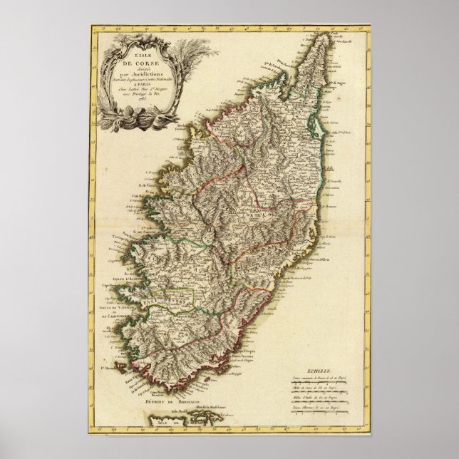 Poster Mapa das Boundries da França (Frente)