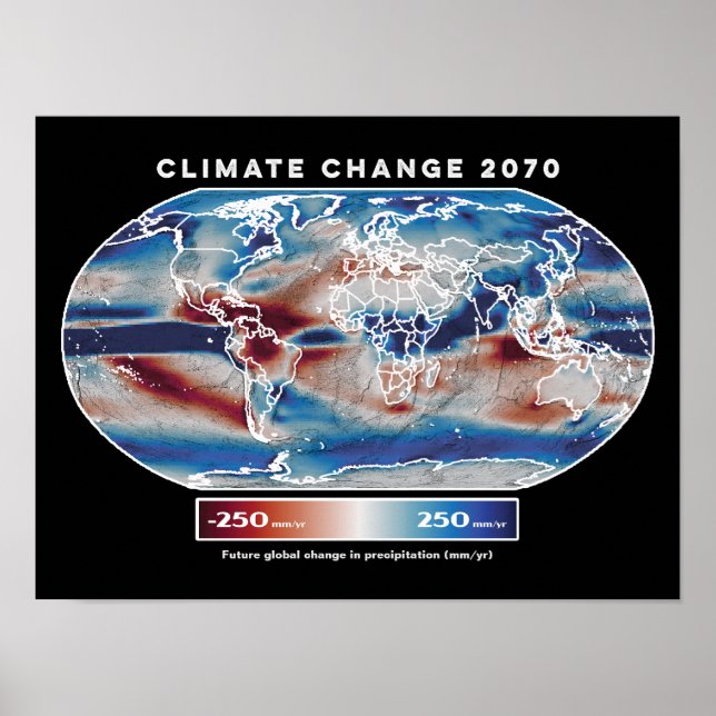 Poster Mapa das chuvas sobre as mudanças climáticas (Frente)