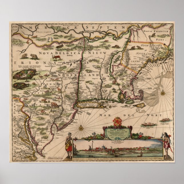 Póster Mapa das Colônias de 1683 (Frente)