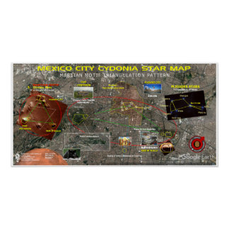 Póster Mapa das estrelas da Cidade do México