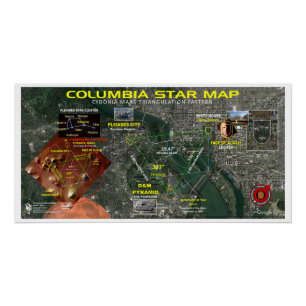 Póster Mapa das estrelas da Columbia