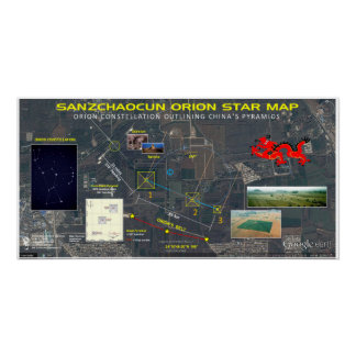Póster Mapa das Estrelas de Sanzchaocun Orion