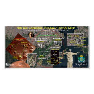 Póster Mapa das Estrelas do Rio de Janeiro