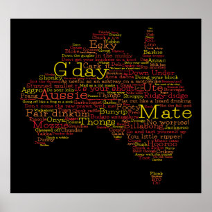 Poster Mapa das gírias australianas da edição especial