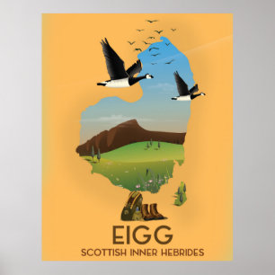 Poster Mapa das Hébridas Internas Escocesas Eigg