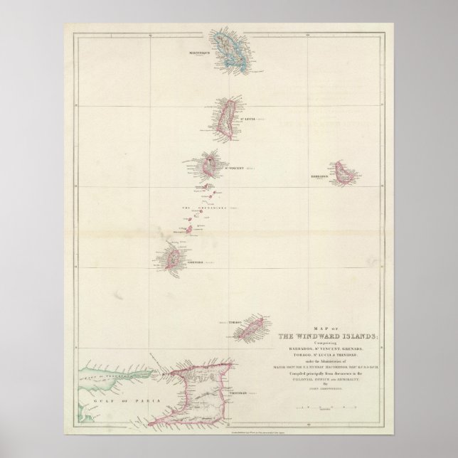 Póster Mapa das Ilhas de Barlavento (Frente)