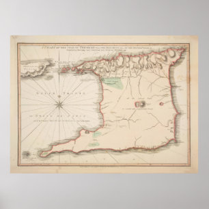 Poster Mapa das Ilhas Vintage Trinidad (1793)