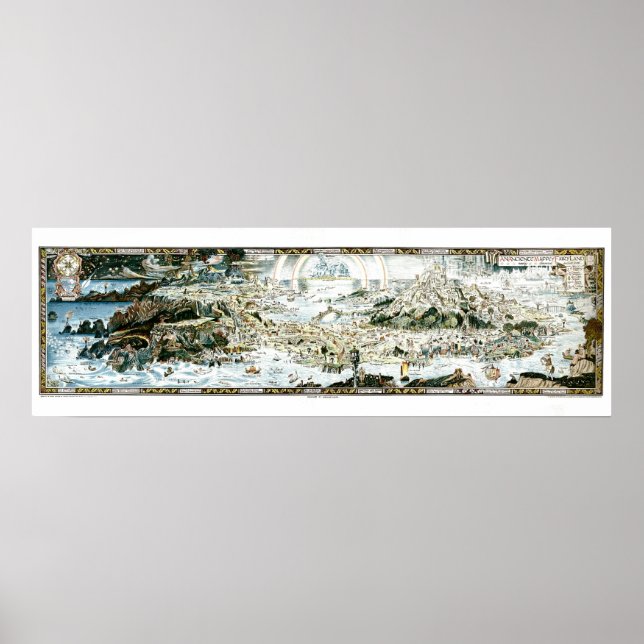 Poster Mapa das Imaginárias Clássicas da Fairyland, 1920 (Frente)