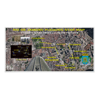 Póster Mapa das Pleiades do Rio de Janeiro