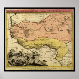 Poster Mapa de 1743 África ocidental