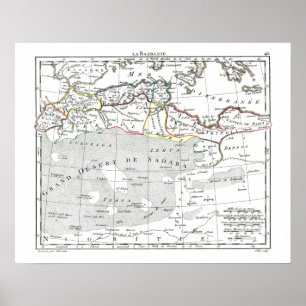 Poster Mapa de 1806 - L'Barbarie
