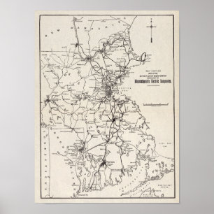 Poster Mapa de 1913 da Companhia de Trânsito de Lehigh V