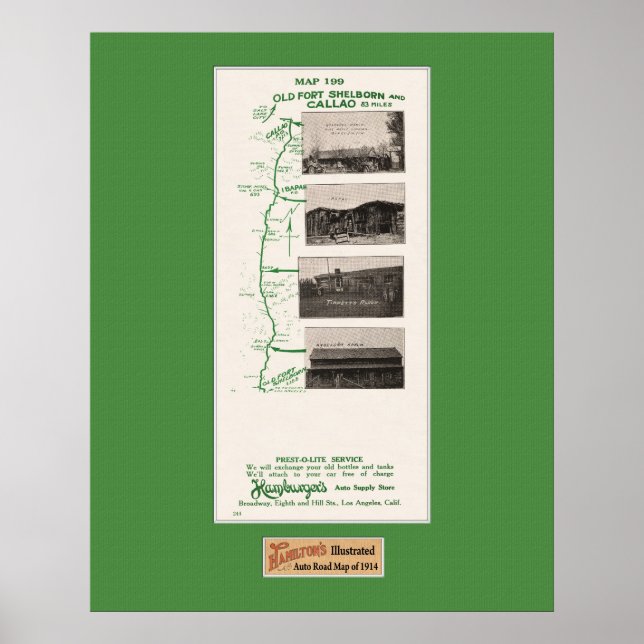 Póster Mapa de 1914, Callao Utah para Fort Shelborn Nevad (Frente)