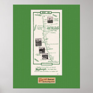 Póster Mapa de 1914, Plano Holandês para Truckee - Grn Ma