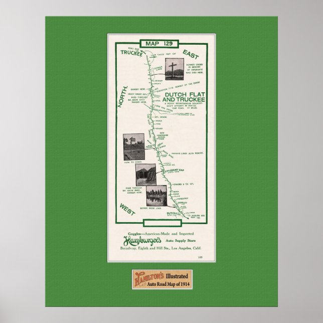 Póster Mapa de 1914, Plano Holandês para Truckee - Grn Ma (Frente)