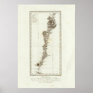 Póster Mapa de Acapulco a Cidade do México