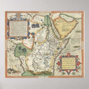 Poster Mapa de África e da península árabe