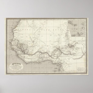 Póster Mapa de África ocidental