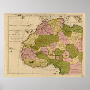 Poster Mapa de África ocidental (c 1718)