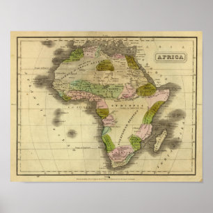 Poster Mapa de África Olney