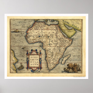 Poster Mapa de África por Ortelius 1570