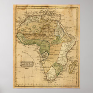 Póster Mapa de África por Worcester