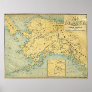 Poster Mapa de Alaska