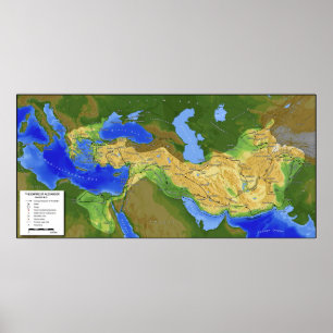 Póster Mapa de Alexander o grande império 334-328 B.C.