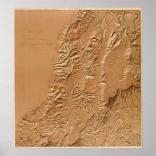 Poster Mapa de alivios de Utah