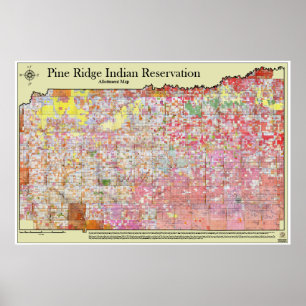 Póster Mapa de Allottment da reserva indígena de Ridge d