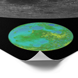 Póster Mapa de alta resolução da lua