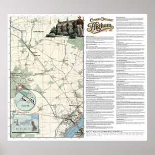 Poster Mapa de alta resolução de Higham de Charles Dicken
