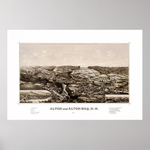 Poster Mapa de Alton New Hampshire em 1888