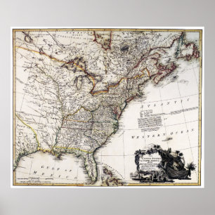 PÓSTER MAPA DE AMÉRICA, 1809