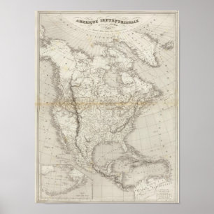 Póster Mapa de America do Norte
