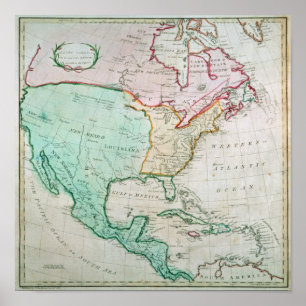 Poster Mapa de America do Norte