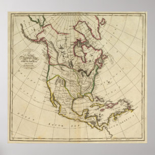 Póster Mapa de America do Norte 3