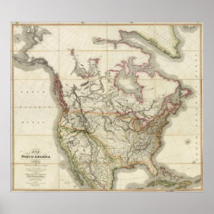 Póster Mapa de America do Norte 4
