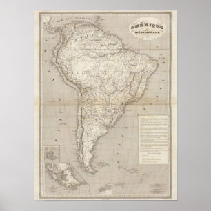 Póster Mapa de Ámérica do Sul