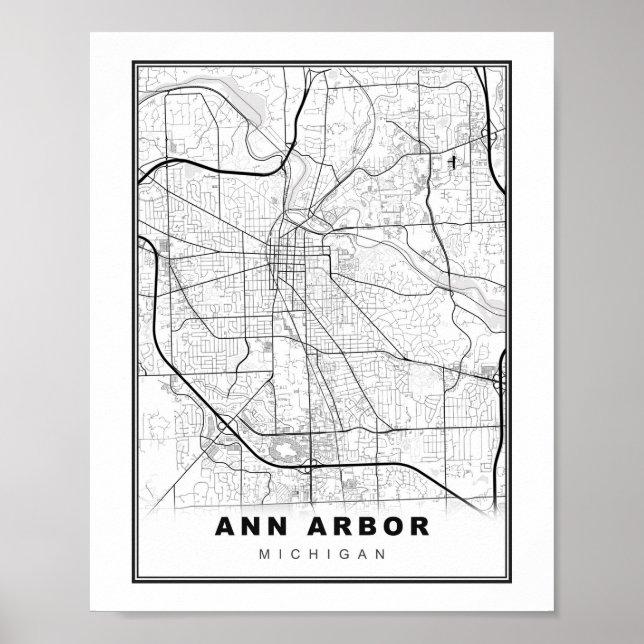 Poster Mapa de Ann Arbor (Frente)