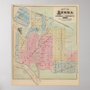 Poster Mapa de Anoka, Anoka County, Minnesota