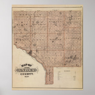Póster Mapa de Anoka County, Minnesota