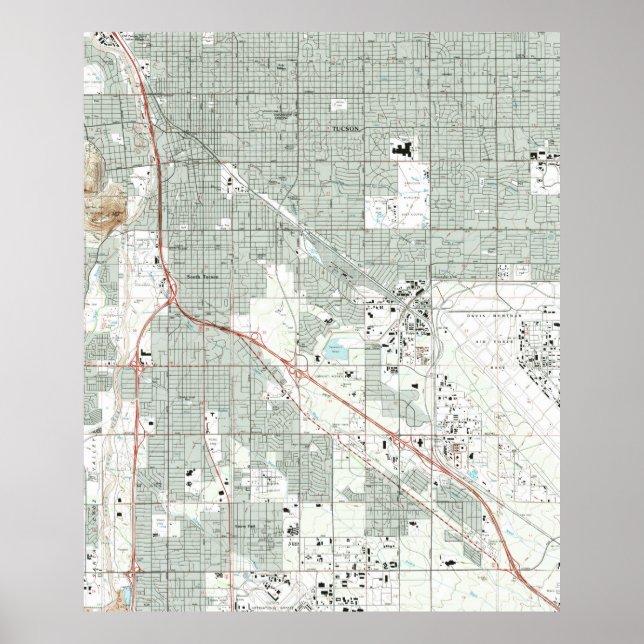 Póster Mapa de Arizonas de Tucson (1992) (Frente)