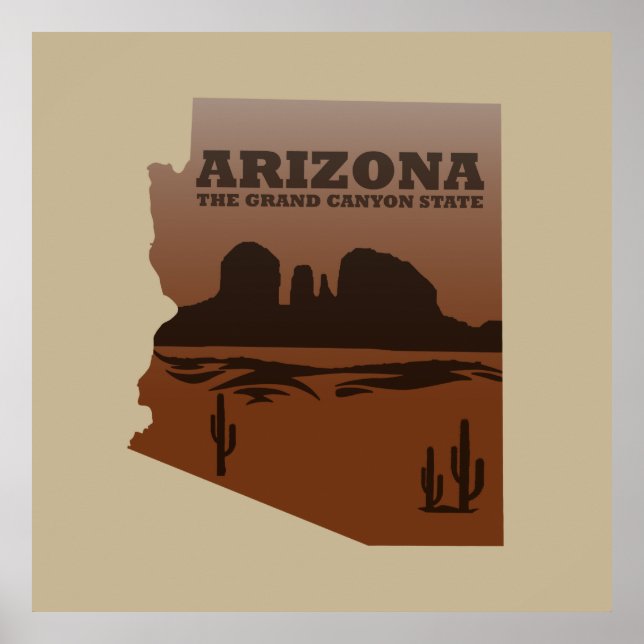 Poster Mapa de arizonas do Grand Canyon (Frente)