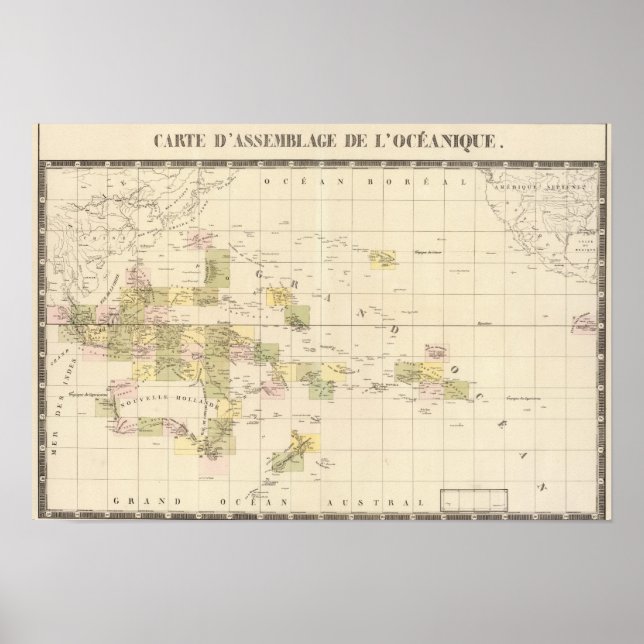 Póster Mapa de Assembleia da Oceânia (Frente)