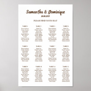 Poster Mapa de Assentos de Convidados de Evento de Casame