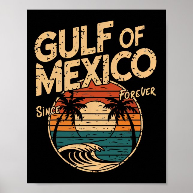 Poster Mapa De Bandeiras Do Golfo Do México, Funny Améric (Frente)