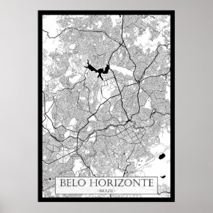 Poster Mapa de Belo Horizonte Brasil