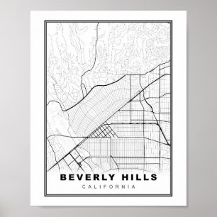 Poster Mapa de Beverly Hills
